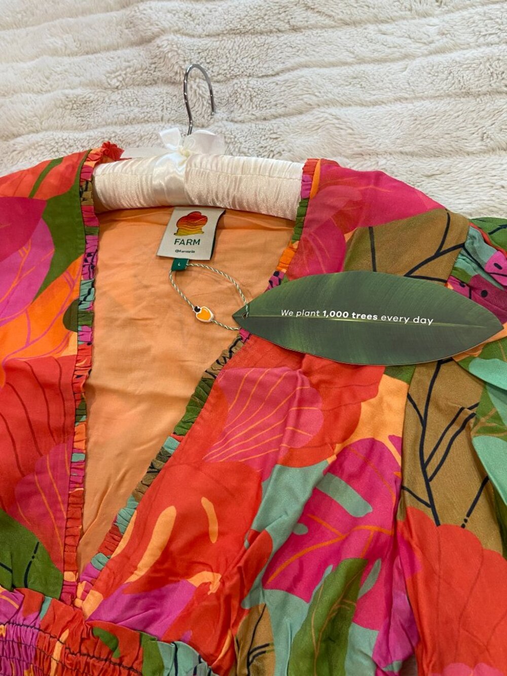 🌴 Anthropologie Farm Rio Sweet Forest Long Sleeve Mini Dress NWT - Picture 3 of 5